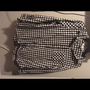 Old navy flannel. Buttoned down.